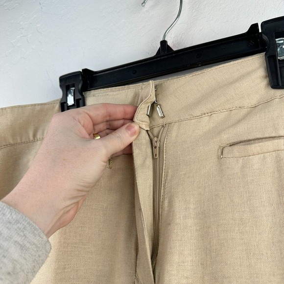 Chadwicks‎ Pants Womens Size 16 Cream Lined Wide Leg Linen Blend Trousers - Picture 3 of 8